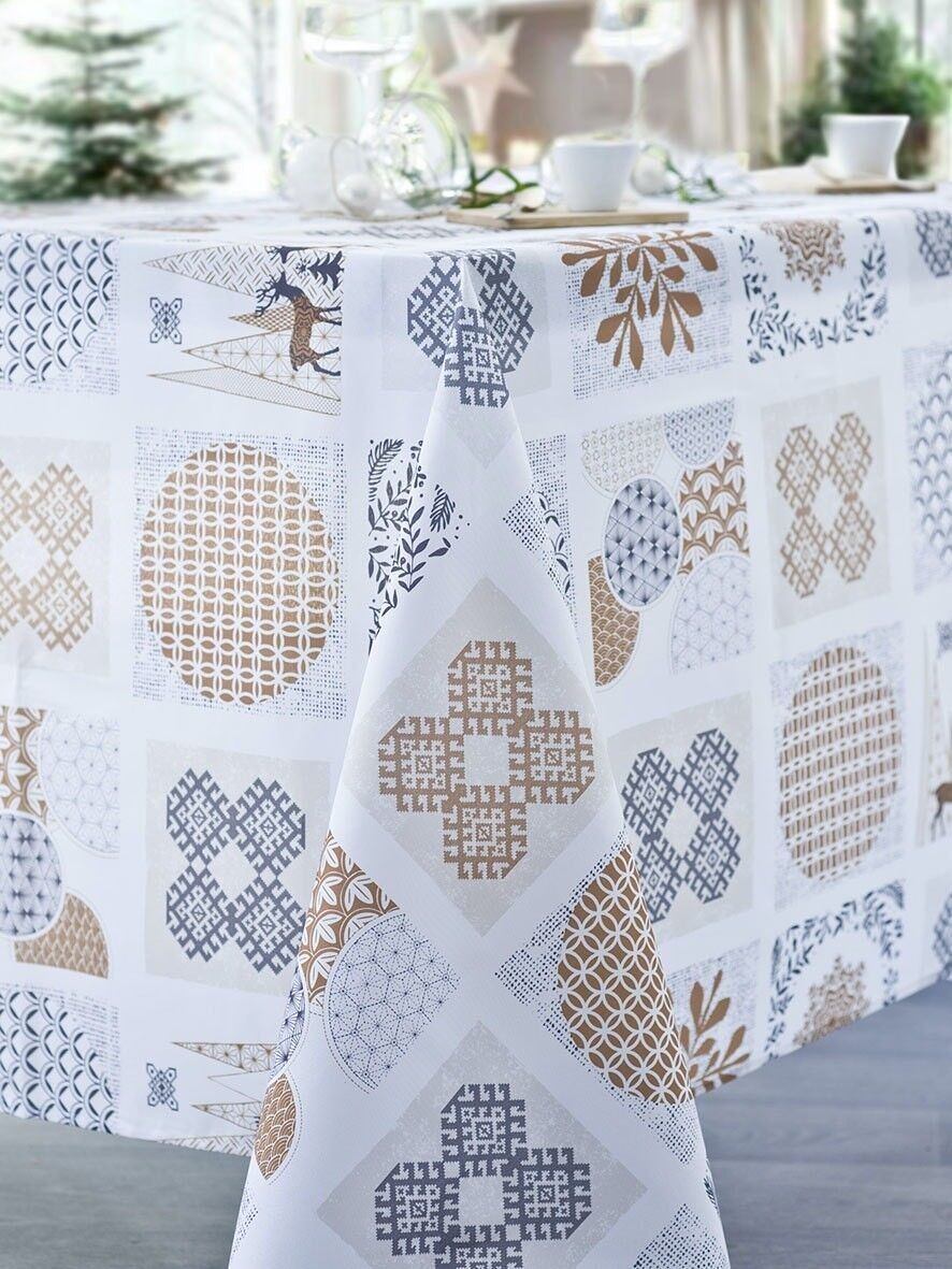 WOODLAND BEIGE RECHTECKIGE TISCHDECKE 150X350