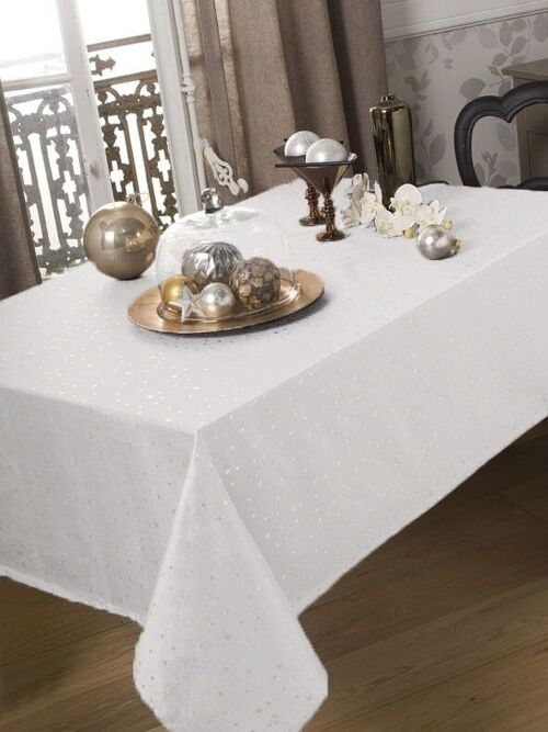 EVITA BLANC/ARGENT NAPPE RECT 150X250