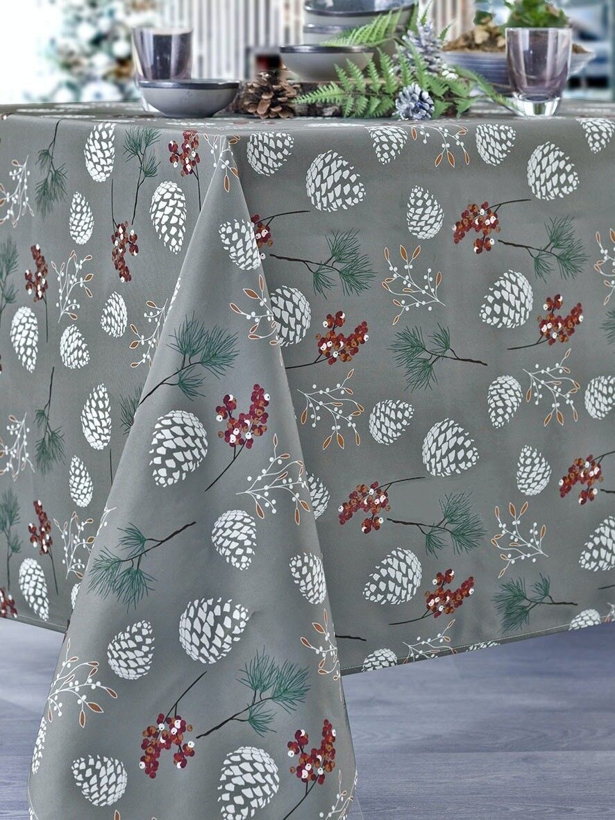 OCEANPIN GRAU RECHTECKIGE TISCHDECKE 150X250