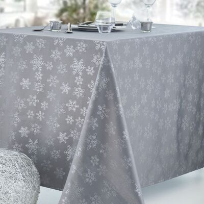 DANJOU GREY/SILVER ROUND TABLECLOTH 180