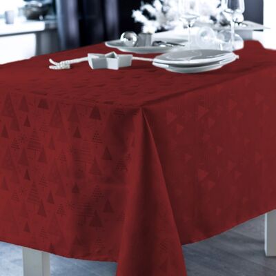 PINEDE RED/GOLD ROUND TABLECLOTH 180