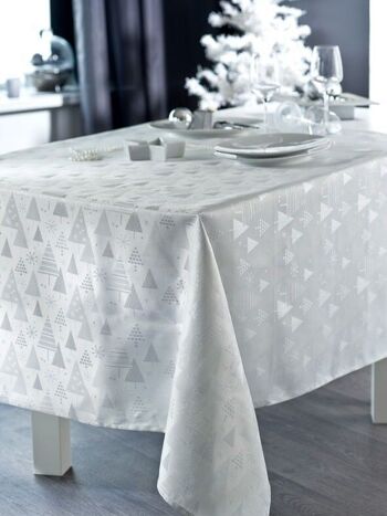 PINEDE BLANC/ARGENT NAPPE RECT 150X250