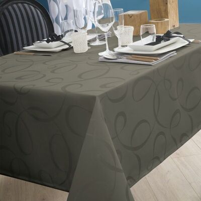 KACIE DARK GRAY ROUND TABLECLOTH 180