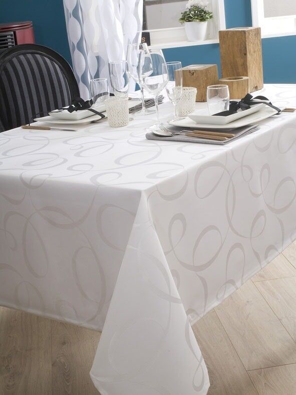 KACIE WEIßE RECHTECKIGE TISCHDECKE 150X300