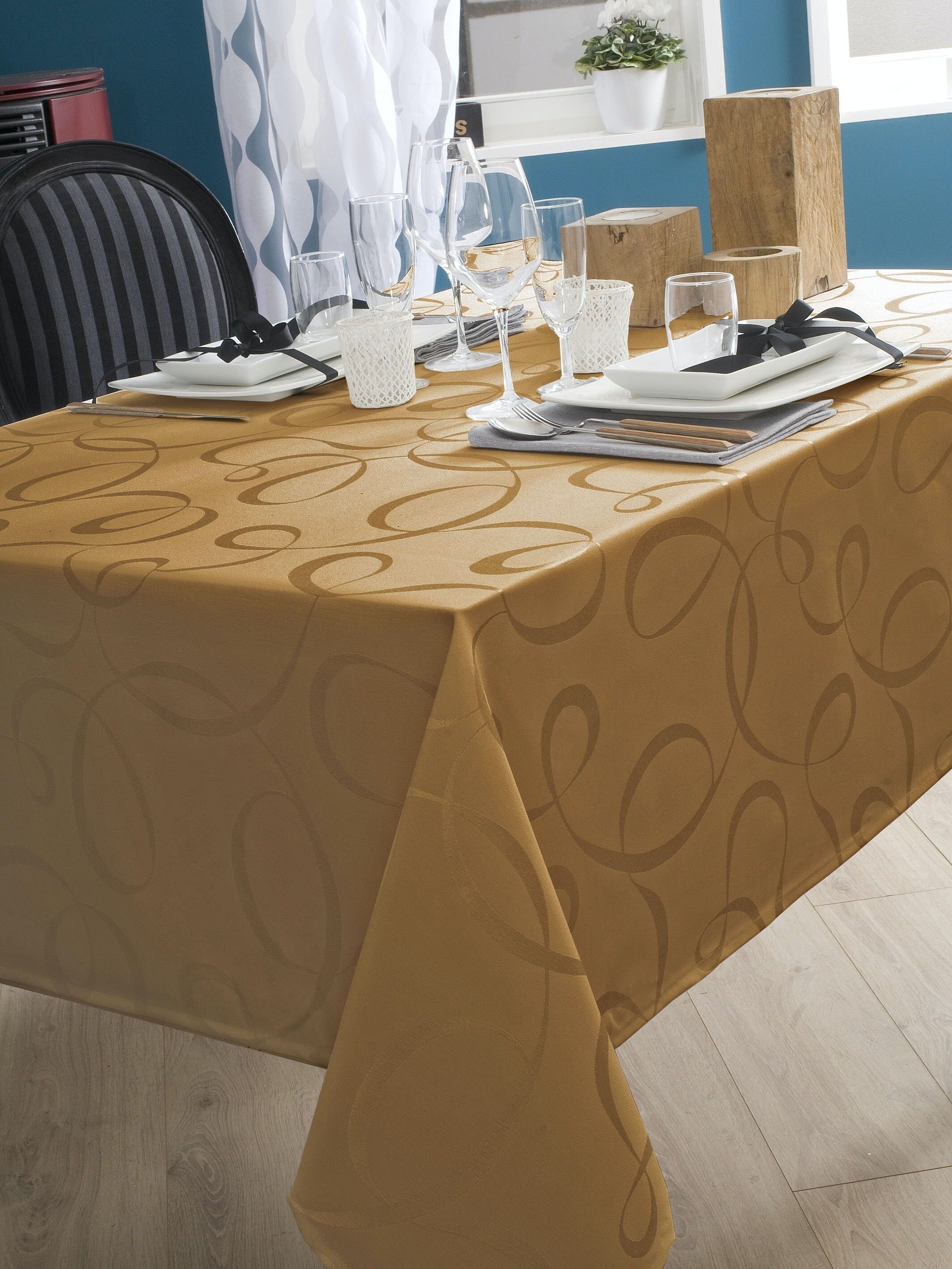 KACIE GOLD TISCHDECKE RECHTECKIG 150X300