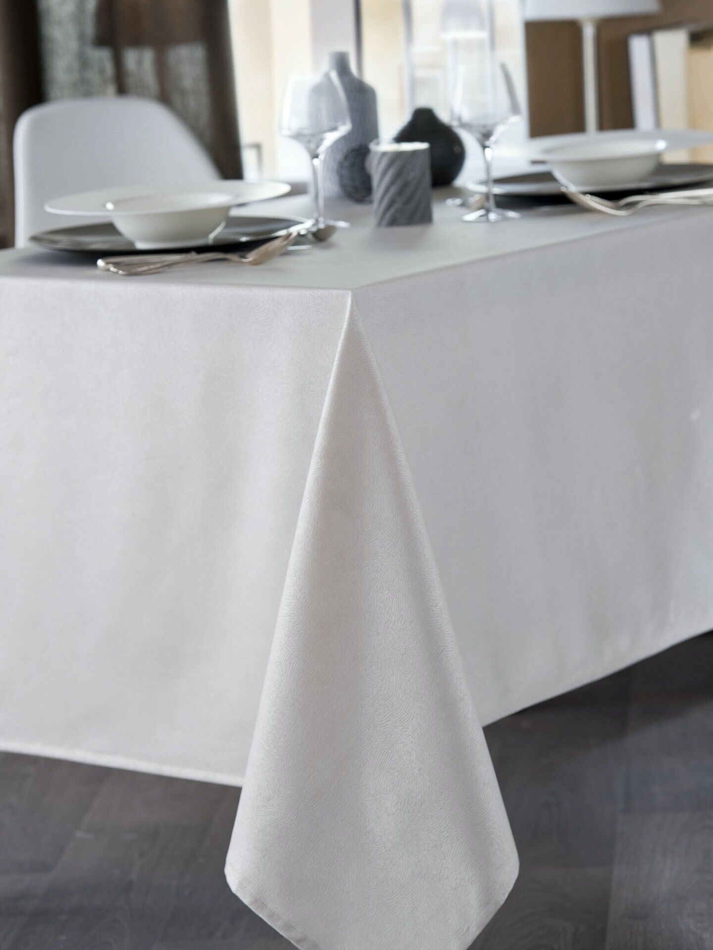 BEAUFIN ECRU RUNDE TISCHDECKE 180