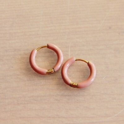 Stainless steel colored creole 16mm - salmon / gold