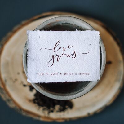 Seed card "Love Grows"