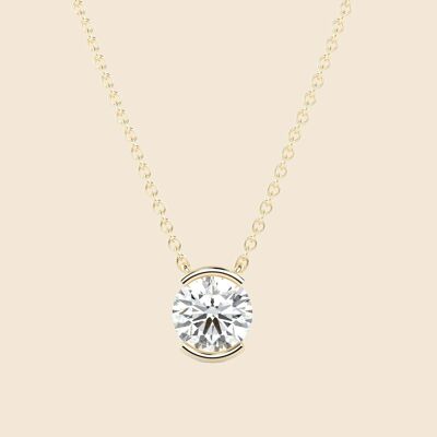 Half Iris Round Necklace - 14k Gold