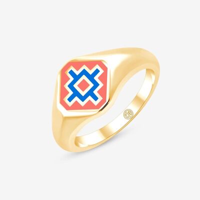 Ikat Square Signet Ring