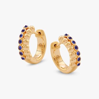Jodhpur Sapphire Bead Hoop Earrings
