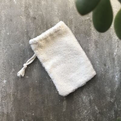 Pochette à savon en coton écru