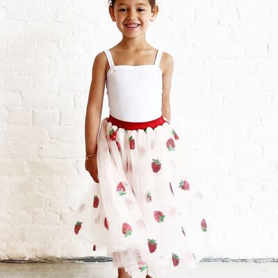 Pailletten-Erdbeer-langer Petticoat