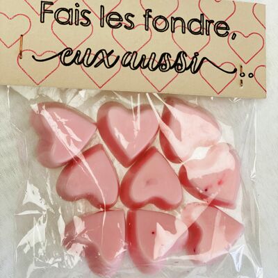 Fondant Heart Valentine's Day, Home Fragrance, Scent of Apple of Love, Gift for Couples in Love, Bag of 9