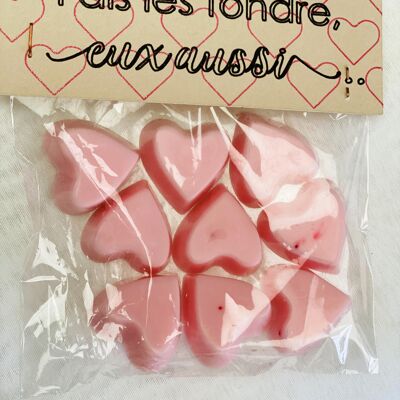 Fondant cœur Saint Valentin,  Parfum d'ambiance Senteur Pomme d'Amour, Cadeau Couple Amoureux, Sachet de 9