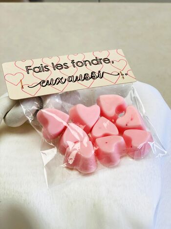 Fondant cœur Saint Valentin,  Parfum d'ambiance Senteur Pomme d'Amour, Cadeau Couple Amoureux, Sachet de 9 7