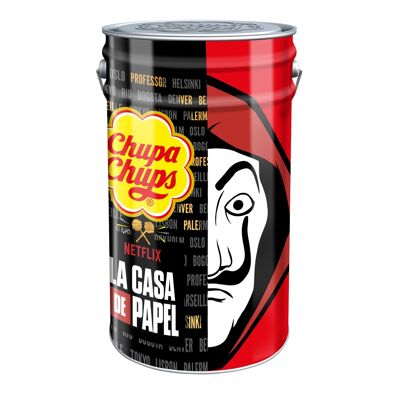 Chupa Chups - MegaPot of 1000 LA CASA DE PAPEL Lollipops - Fruit Pulp Lollipops + Cola and Milky Lollipops - Ideal for Halloween and Birthday Parties - COLLECTOR