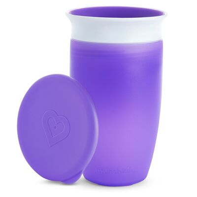 Miracle 360º anti-drip glass with lid 295ml - Lilac