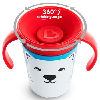 Munchkin Miracle 360º Tasse Étanche WildLove 175ml - Ours Polaire 4