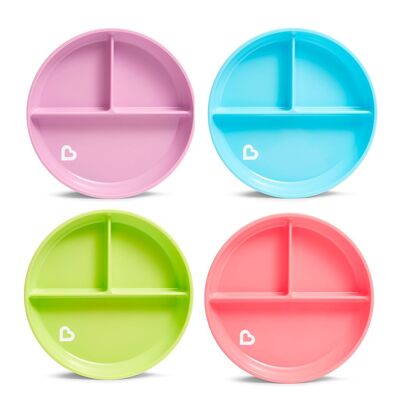 Stay Put plate with compartments and suction cup (1 unit) - Assorted 4 colors