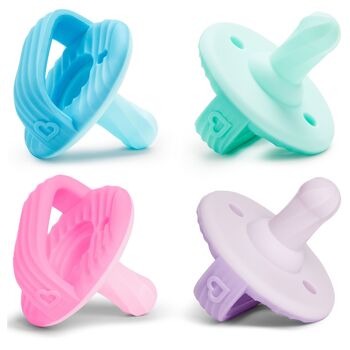 Pack de sucettes de dentition en silicone (2 unités) - Assortiment de 2 couleurs 1