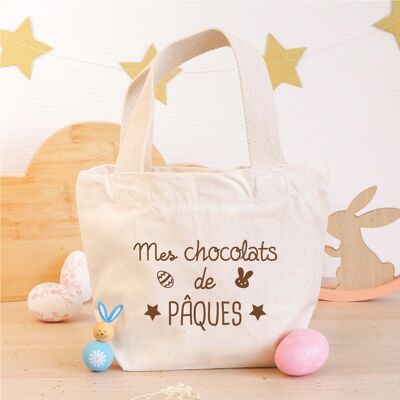 Small Organic Cotton Easter Tote - My Easter Chocolates