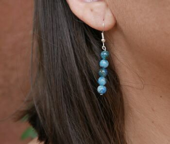 Boucles d'oreilles pendantes  en Apatite naturelle 5