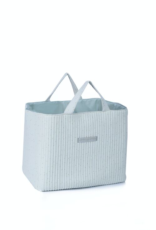 Grand Tote matelassé pistache pois dorés