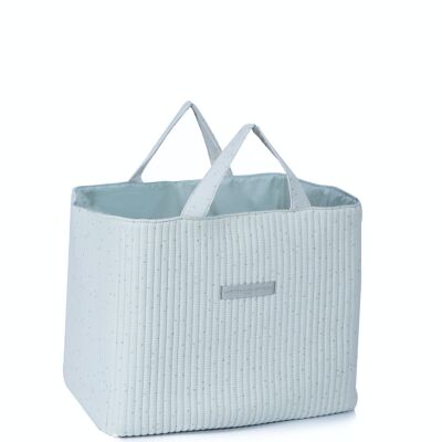 Grand Tote matelassé pistache pois dorés