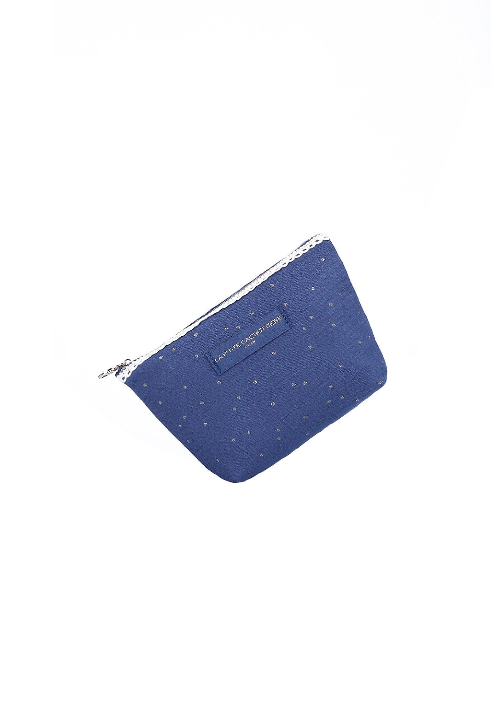 Pochette Blu con Frange e Pois Oro
