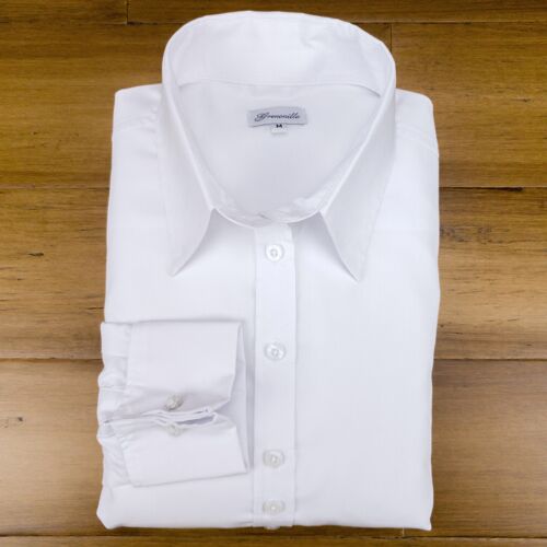 Grenouille Ladies Two Button Collar French Cuff White Shirt