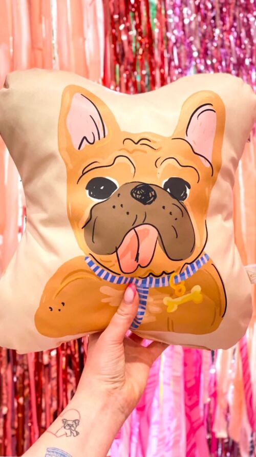 Brown French Bulldog - Decorative - Shaped Pillow