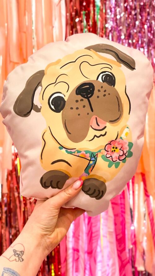 Pug- Decorative - Shaped Pillow