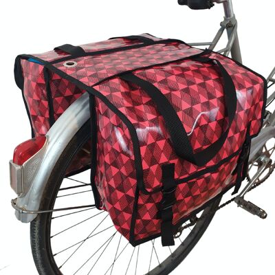 bolsa de bicicleta - doble - rosa