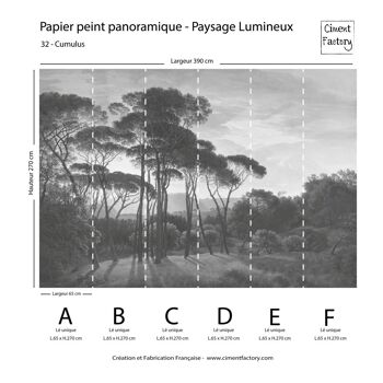 Papier Peint Panoramique Paysage Lumineux - Cumulus 5
