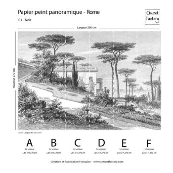 Papier Peint Panoramique Gravure - Rome - Ciment Factory 4