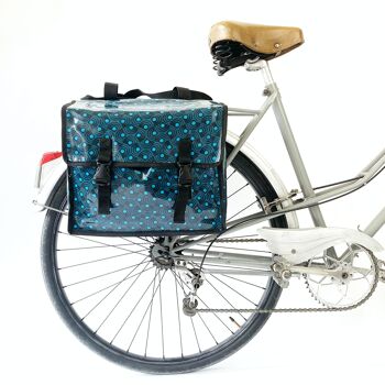 Sacoche à vélo - double - vert canard & noir 2