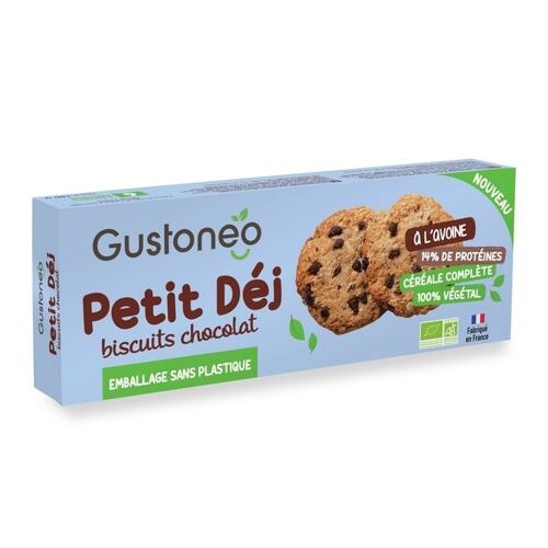 Biscuits petit déjeuner bio protéinés avoine chocolat pack 180g