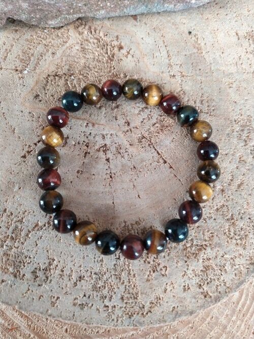 Bracelet mix oeil de tigre, taureau et faucon