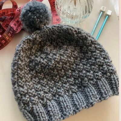 Adult wool beanie - Arthur - storm - Made in France