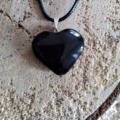 Black obsidian heart-Mexico