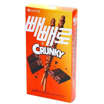 Pepero x Crunchy - biscuit stick au chocolat croustillant 39G (LOTTE)