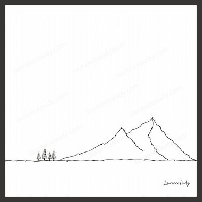 MOUNTAIN POETIC DRAWING POSTER N°02