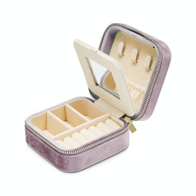 Travel jewelery box col. metallic lilac