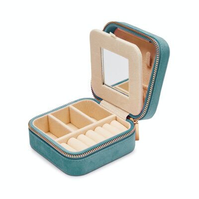 Travel jewelery box col. petrol blue