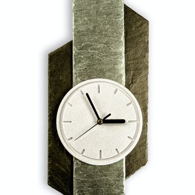 Orologio da parete moderno "Jonas". Orologio in ardesia naturale. Elegante orologio decorativo. idea regalo. Fatto a mano dalla Germania.
