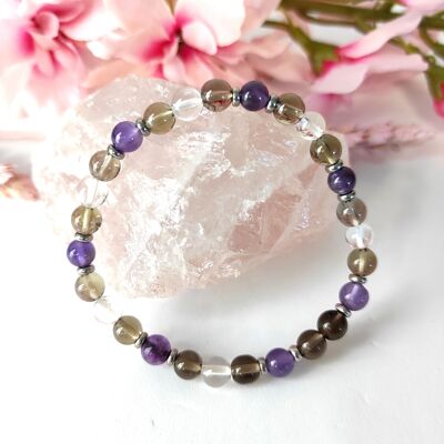 Anti-tobacco lithotherapy bracelet in natural stones