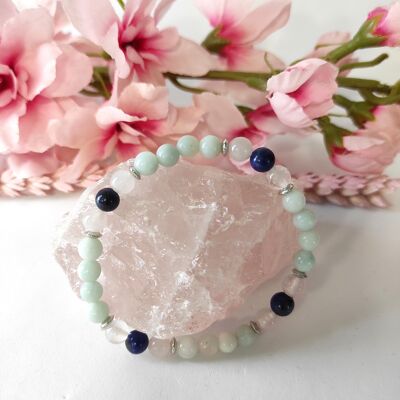 Burn-out lithotherapy bracelet in natural stones