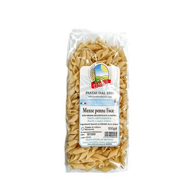 Pasta con sémola de trigo duro - Mezze penne lisce (500 g)