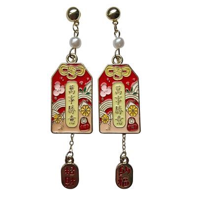 Boucles d'oreilles amulette Omamori